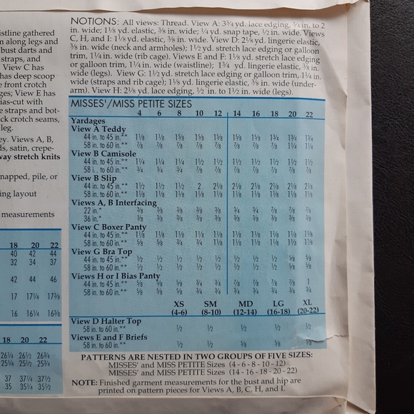 Lingerie Sewing Pattern - never used - Picture 5 of 9